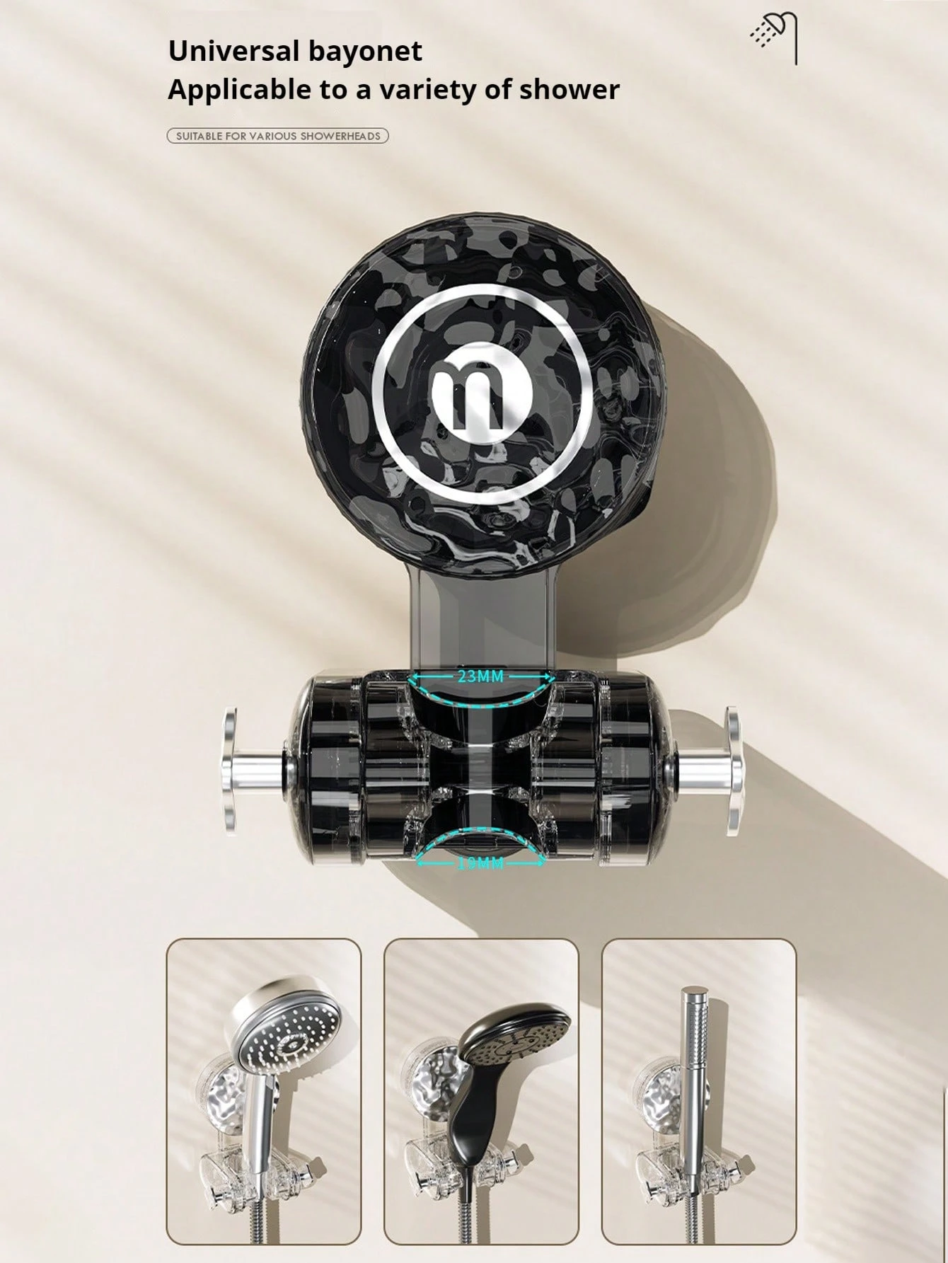 Adjustable Shower Head Bracket with 360° Rotation