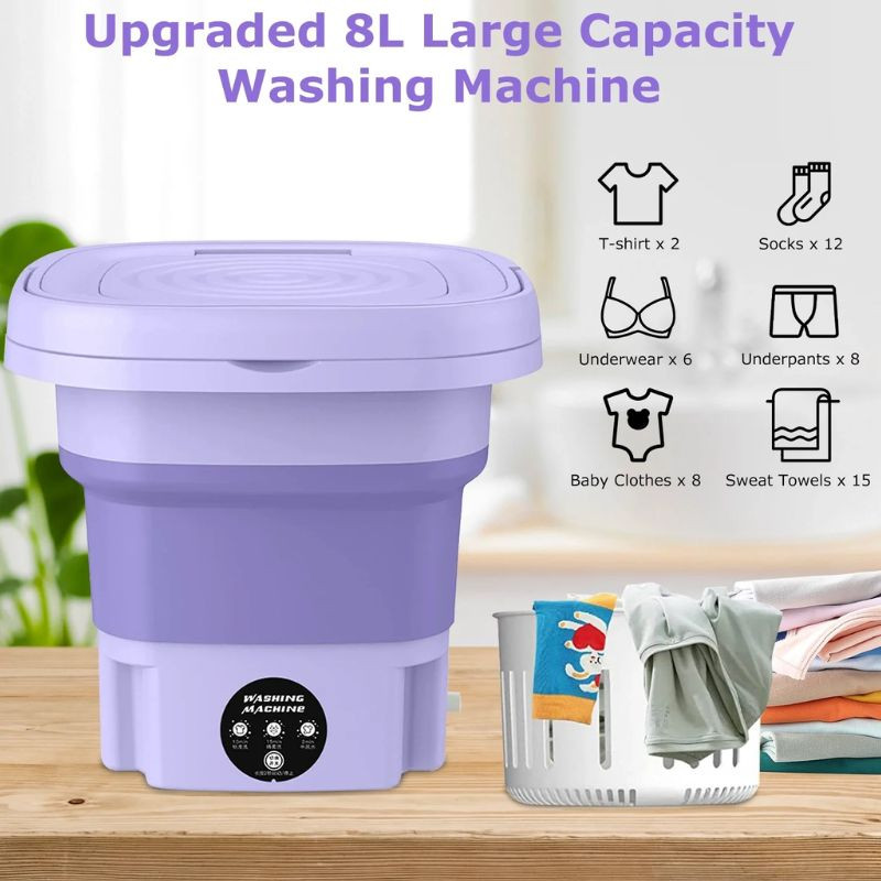 Portable Clothes Washer with Built-In Spin Dryer