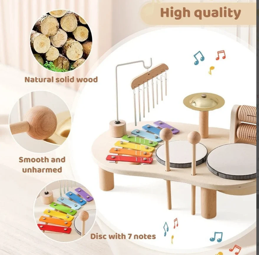 Wooden Music Station Fun and Creative Musical Toy for Kids