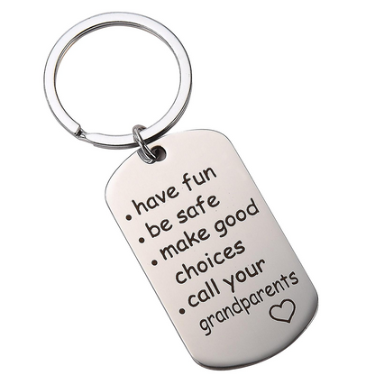 Engraved Stainless Steel Reminder Keychain