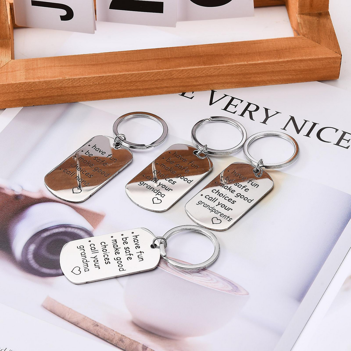 Engraved Stainless Steel Reminder Keychain