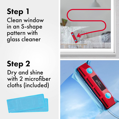 Double Sided Magnetic Window Cleaner for Streak Free Glass