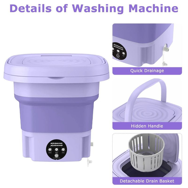 Portable Clothes Washer with Built-In Spin Dryer