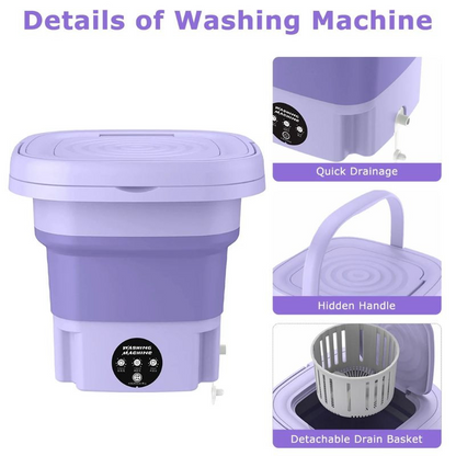 Portable Clothes Washer with Built-In Spin Dryer