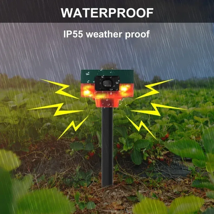 Solar Powered Bird Repeller with Flashing LED Light