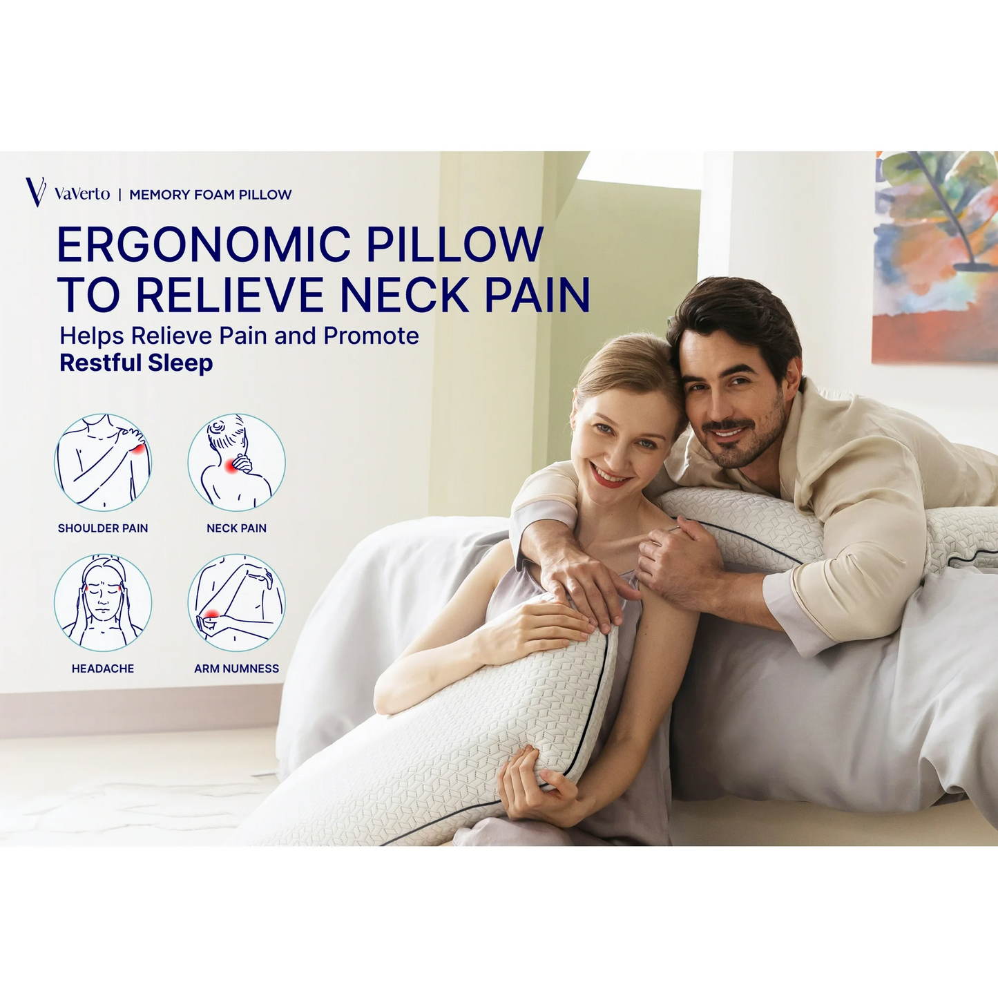Memory Foam Cooling Pillow Breathable & Comfortable