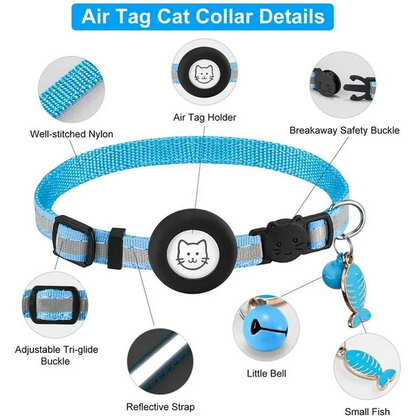 Pet Airtag Holder Collar Waterproof and Reflective Safety Design