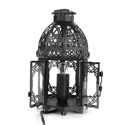Vintage Iron Salt Rock Tabletop Lamp