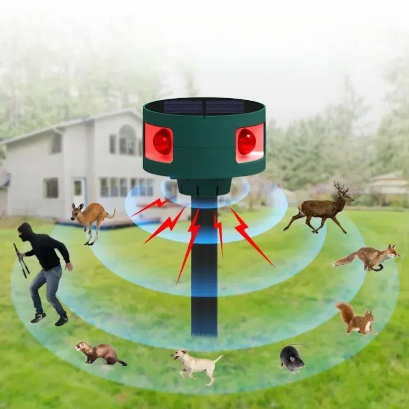 Solar Powered Bird Repeller with Flashing LED Light