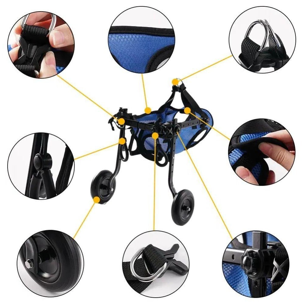 Pet Mobility Wheelchair Adjustable Hind Leg Support for Dogs and Cats