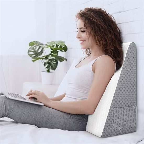 Memory Foam Wedge Pillow for Back, Neck, and Leg Support