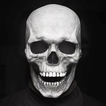 Movable Jaw Realistic Full Head Skull Mask - Human Skeleton Mask for Halloween Party